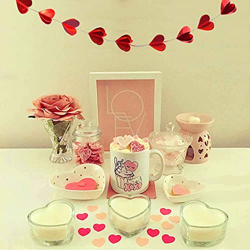 ToolBuddy 3D Heart Hanging Garland, 4 Pack Red Paper Wedding Bunting Banner for Wedding Wedding Valentine\'s Day Bridal Shower Party Decorations Home Room Ceiling Decor Wall Decals - 100 inch/Pack