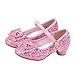 YIBLBOX Kids Girls Mary Jane Wedding Party Shoes Glitter Bridesmaids Low Heels Princess Dress Shoes