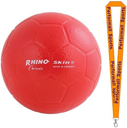 Champion Sports Bundle: Rhino Skin Mini Molded Foam Ball Red + 1 Performall Lanyard RSHB-1P