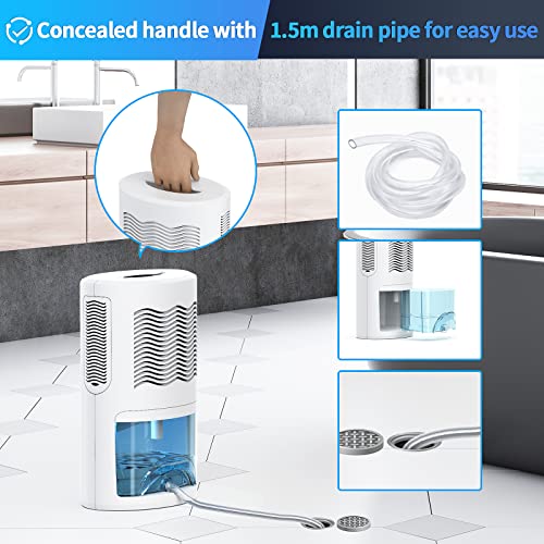 Hoomifier Dehumidifiers for Home, Dehumidifier with Drain Hose Small Portable 2000ml(68oz) RV