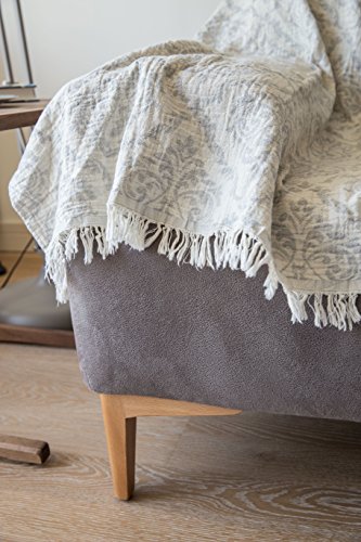 Mebien Renaissance Design pestamal bath pools spas beaches gyms saunas towel multi purpose throw to your couch sofa bed picnic for baby women man 100% cotton (Light Grey)