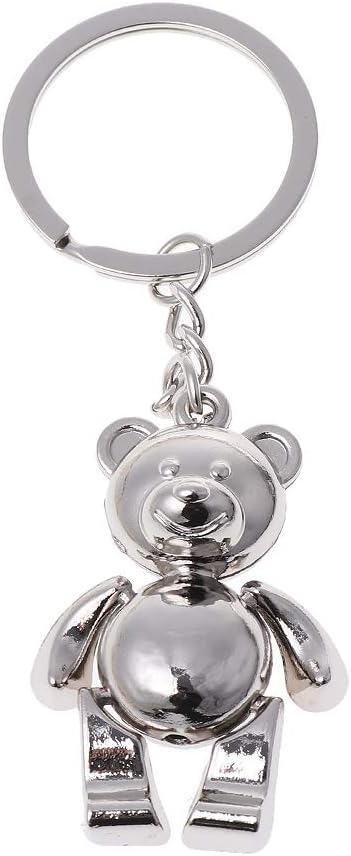 KOVIPGU Metal Movable Bear Keychain 3D Animal Kering Women Car Handbag Charm Accessory