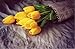 DECORA 10pcs Real Touch Tulips Artificial Flowers for Wedding Home Centerpiece Decoration(Yellow)