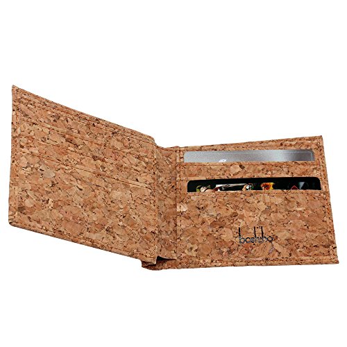 Boshiho Cork Wallet Slim Design Bifold Credit ID Card Holder Purse Unique Vegan Gift Ideas