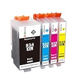 GPC Image 4 Pack Compatible Ink Replacement for HP 934XL 935XL 934 XL 935 XL (1 Black, 1 Cyan, 1 Magenta, 1 Yellow) for use in HP Officejet Pro 6830 6230 6812 6835 6815 6820 6220 Inkjet Printers