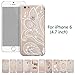 iPhone 6S Case,iPhone 6 Case,Hundromi iPhone 6/6S Plastic Clear Case Cover Henna White Floral Paisley Flower Mandala for iPhone 6/6S(4.7- inch)