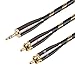 SKW Audiophile Ultra-high Purity Copper Audio Cable 3.5mm Male to 2 RCA Male Audio Auxiliary Stereo Y Splitter Adapter Cable 4.9ft/1.5M