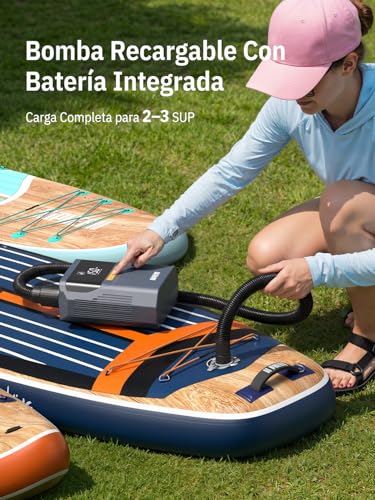 Niphean Electric Inflator with Built-in Battery, 50 PSI Electric Inflator for Tires, Sup and Mattresses, Portable Electric Air Pump with Auto Shut-off for Inflatables and Deflation