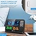 AMIR Weather Station, Large Color Display Clock Calendar with Alarm Clock, Snooze Function, Wireless Forecast Station with Sensor, Indoor Outdoor Thermometer for Home,Bedroom