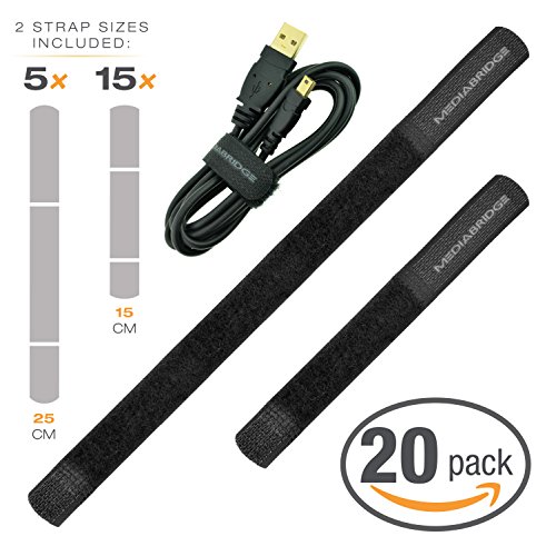 Mediabridge cable straps 20-pack (15 × 15cm, 5 × 25cm…