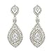 EVER FAITH Women's CZ Austrian Crystal Elegant 2 Teardrop Pierced Dangle Earrings Silver-Tone