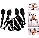 Dreamhomead Bed Restraint System With Eye Mask, Adjustable Mattress, Bondage Restraints With Cuffs For Ankles and Wrists, Fits Almost Any Size Mattress