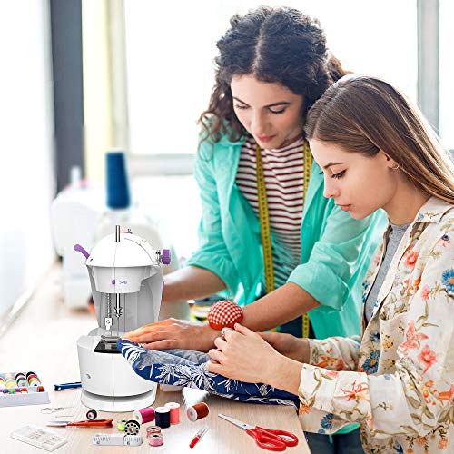 Mini Sewing Machine for Beginners, Electric Sewing Machines with 42PCS Sewing Tools and Extension Table, Gift for Kids
