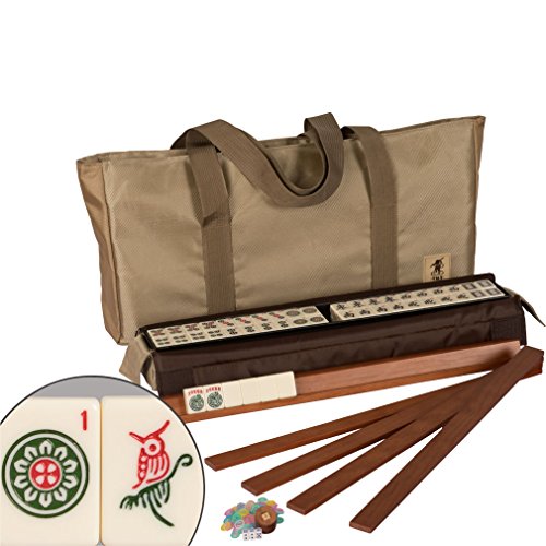American Mahjong (Mahjongg, Mah-Jongg) Set w/ 166 Tiles, All-In-One Racks / Pushers, Accessories, and Soft Case / Bag - 'Mojave'