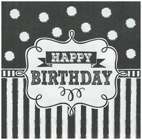 Amscan Beverage Napkins |Black & White Collection | Birthday