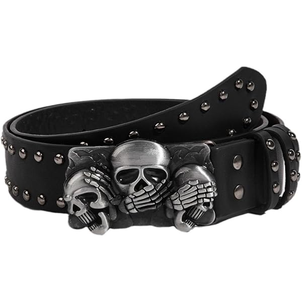 Amazon.com: Daiuyvol Fashion Skull Head Y2k Buckle Belt