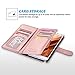 ULAK Note 4 Case, Galaxy Note 4 Protective Case, Galaxy Note 4 Wallet Case,Pu Leather Magnet Wallet Credit Card Holder Flip Cover Built-in 9 Card Slots Stand Case for Samsung Galaxy Note 4(Rose Gold)
