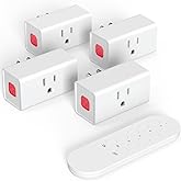 SURNICE Remote Control Outlet 15A Wireless Light Switch for Household Appliances, 260 FT Range, Electrical Outlet Switch, FCC Certified, ETL Listed, 4 Outlets + 1 Remote