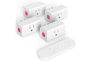 SURNICE Remote Control Outlet 15A Wireless Light Switch for Household Appliances, 260 FT Range, Electrical Outlet Switch, FCC Certified, ETL Listed, 4 Outlets + 1 Remote