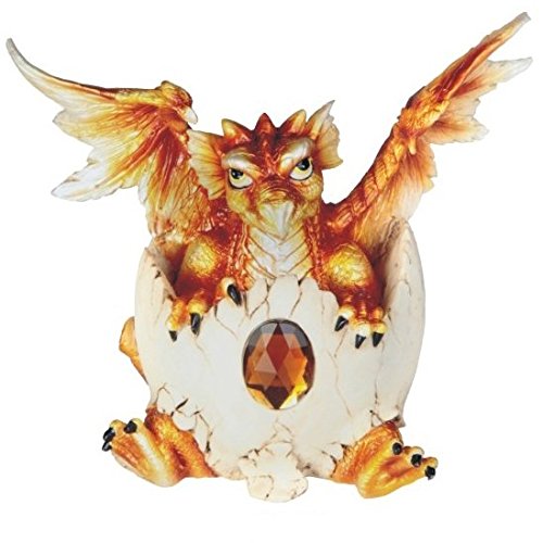 Stealstreet ss-g-71473 orange baby dragon in eggshell w…