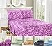 6 Piece: HOTEL LUXURY Kendall Printed Bed Sheet Set, Platinum Extra Soft and Comfortable, Deep Pocket, Brushed Microfiber 1800 Bedding - Wrinkle, Fade, Stain Resistant - Hypoallergenic (Queen, Purple)