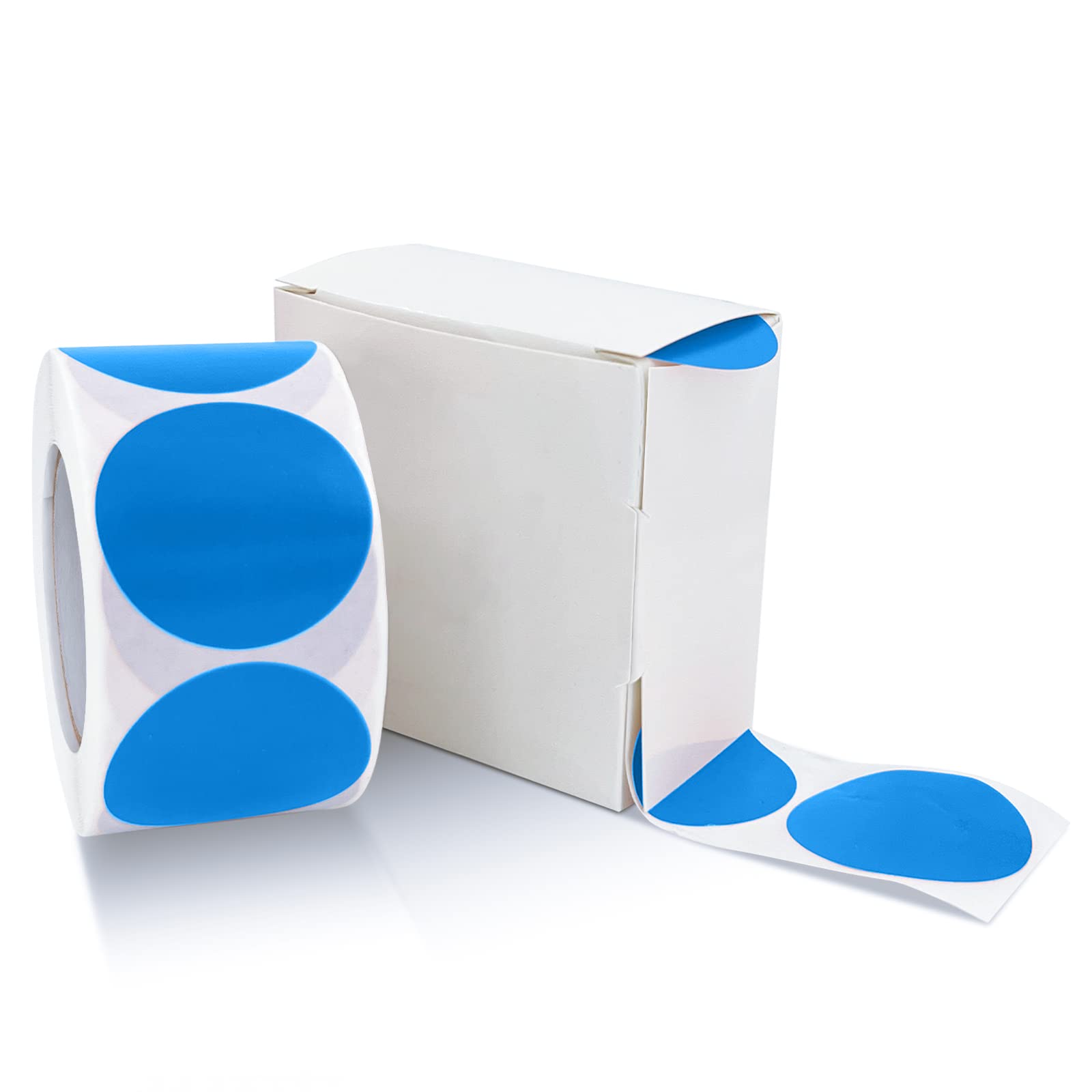 Round Stickers Blue 25mm Circle Labels with Dispenser Box Color Coding Dot Sticker Waterproof Removable Roll of 500