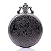 Ddjbdb Vintage Antique Cosplay Quartz Mens Womens Pocket Watch Analog Pendant Necklace Chain Xmas Gifts (Black)