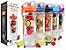 Live Infinitely 32 oz. Infuser Water Bottles - Featuring First Ever Gel Freezer Ball Infusion Rod, Flip Top Lid, Larger Dual Hand Grips & Recipe Ebook Gift (Orange Polar Edition, 32 Ounce)
