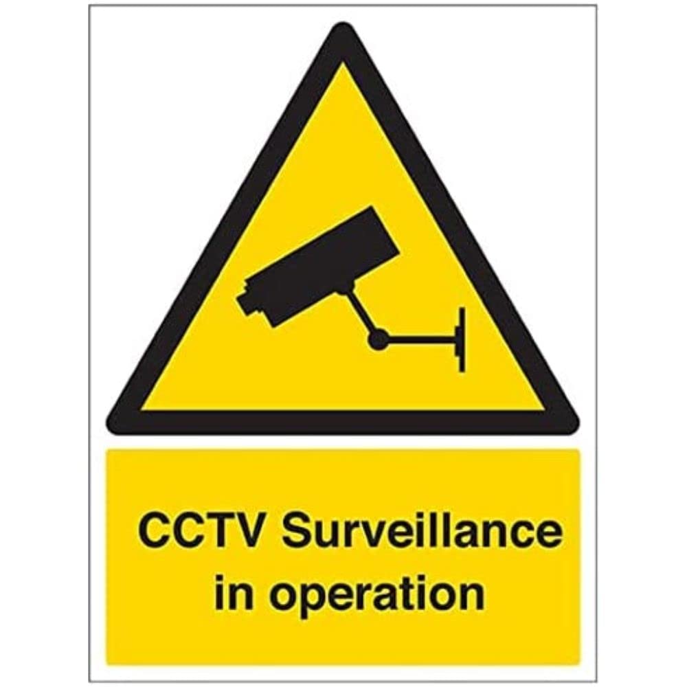 V Safety Warning Security - CCTV Surveillance in Operation - 300 x 400 mm Safety Sign — image 1