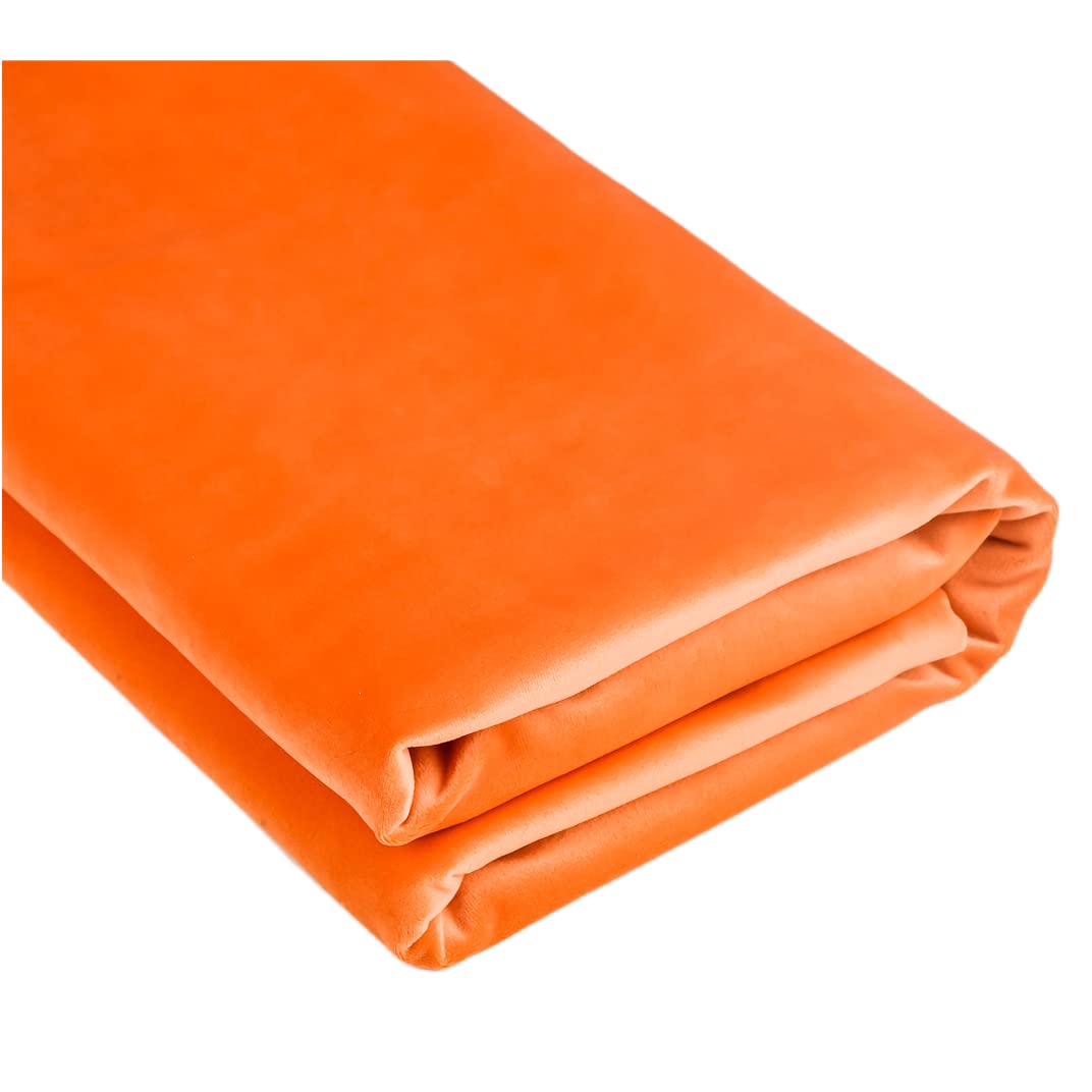 TinaKim Seat Upholstery Material, Velvet Fabric, for Sofa Chair Couch Covers Repair Material (2 Yards, Orange) — image 1
