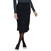 Cherokee Infinity Womens Drawstring Cargo Scrub Skirt, Knee Length, 5 Pockets, Rib-Knit Stretch, Moisture Wicking - CK505A