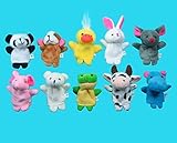 zorvo Soft Plush Animal Finger Puppet Set (10 Piece)