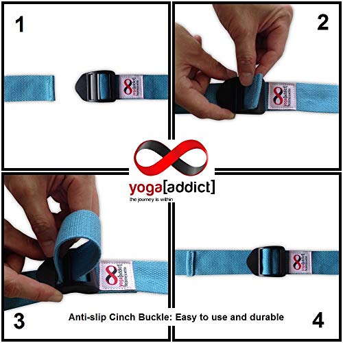 image for YogaAddict Yoga Blocks 2 Pack and Cinch Strap Set with Gift Box, Set, 
