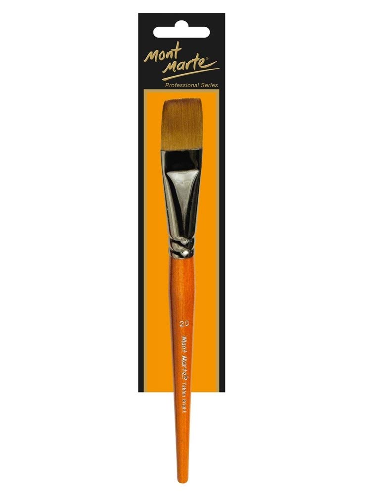 Mont Marte Artist Brush Taklon Bright Short, Natural, 20