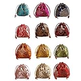 2500 Silk Brocade Pouch Jewelry Travel Drawstring Coin Purse Bag H4
