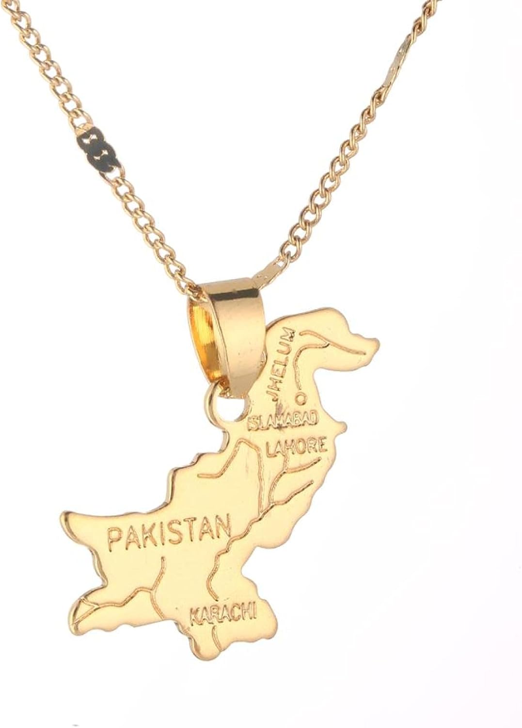 Pakistan Map Pendant Necklace Gold Color Pakistanis Map Jewelry Amazon.co.uk Jewellery