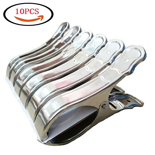 10 Pack Stainless Steel Large Durable Windproof Beach Bath Towel Clips