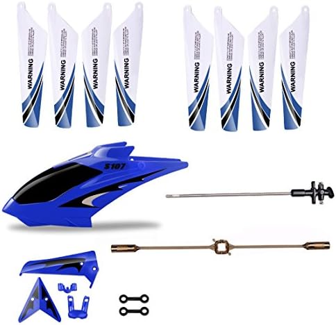 KAINISI RC Helicopter Fuselage Wings Balance Bar Full Replacement Parts Set for Syma S107G RC Helicopter (Bule)