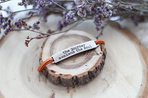 Motivation Wrap Bracelet, The Journey Awakens The Soul, Grateful Bracelet, Friendship Bracelet, Inspiration Bracelet, Stamped Bracelet