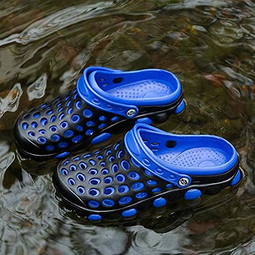 Cyiecw Unisex Breathable Garden Clogs Outdoor Walking Slippers Anti-Slip Beach Shower Sandals (9 US Women / 7 US Men, Blue)