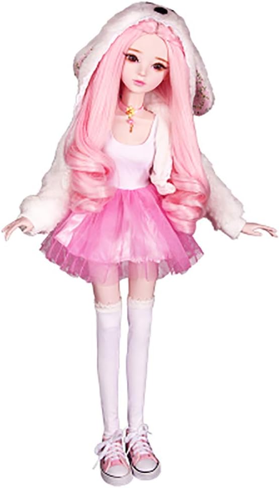 HIMFL 1/3 BJD Doll 24 Inch 23 Joints Ball Jointed Dolls with Full Set Clothes Shoes Wig Makeup Best Gift for Girls