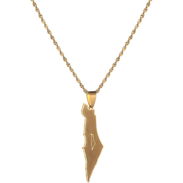 Syria Map Necklace Charm Pendant - Stainless Steel Middle East Jewelry Gift