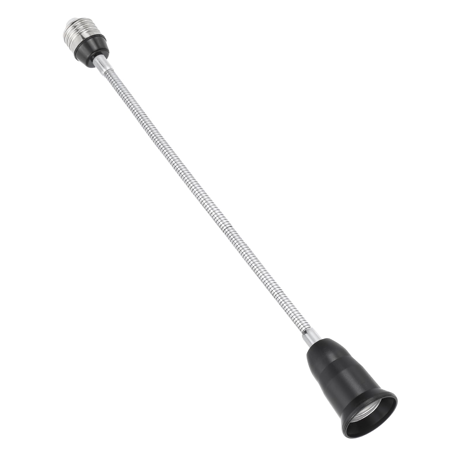 PATIKIL 15.7 Inch E26/E27 Light Socket Extender, 1 Pcs Flexible Bulb Socket Extension Adjustable Bulb Extender Adapter for Medium Screw Base Home Lamps, Black