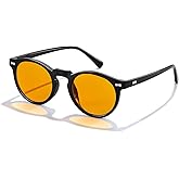 ZIHVEUC Amber 99% Blue Light Blocking Computer Reading Glasses Orange Lens for Better Sleep, Eye Strain Men Women Sun Readers