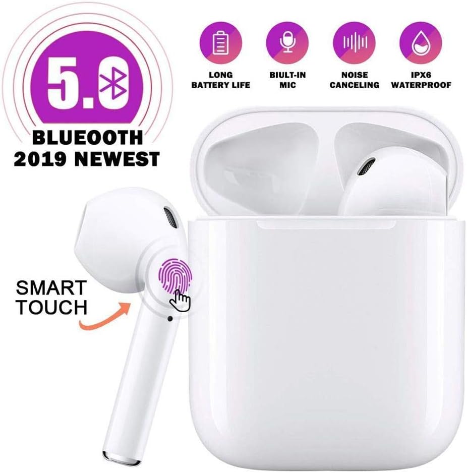 Bluetooth 5.0 in Ear Wireless Earphones,Noise Canceling Headphones with Charging Case Built-in Mic TWS Stereo Headphones Compatible for Apple/Airpods/Android/iPhone/Samsung/Airpods Pro