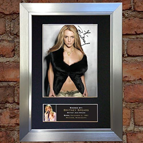 The Gift Room #238 Britney Spears Signed MOUNTED Photo Autograph Re-Print A4 (Silver Frame)