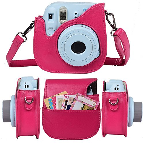 SAIKA Protective Case for Fujifilm Instax Mini 9 Instant Camera. Also Fits the Mini 8 and Mini 8+ Camera - Pomegranate Red