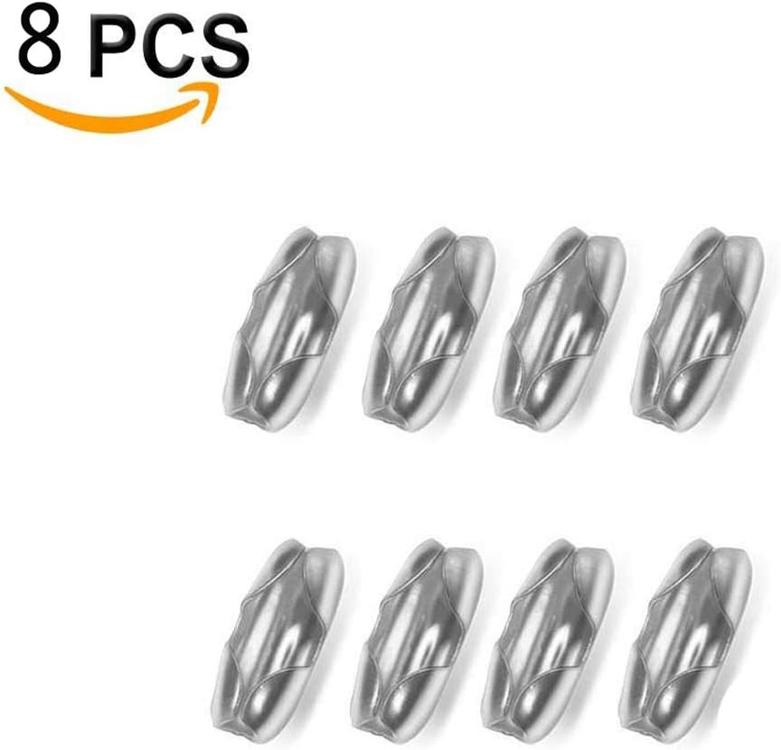 4 pack Beaded Pull Chain Extension, Each Chain Length 39 Inch (1 Meter) with Two Additional Matching Connectors, 3.2 mm Diameter Beaded, Silvery - - 