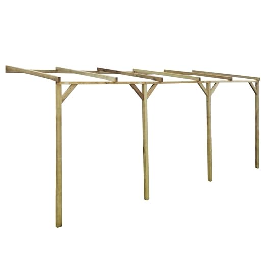 Anself lean-to Pergola de madera 2 x 5 x 2, 2 m: Amazon.es: Jardín