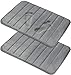 Bath Mat 3 Piece, Non Slip Ultra Absorbent,Silver Grey Bathroom Rugs